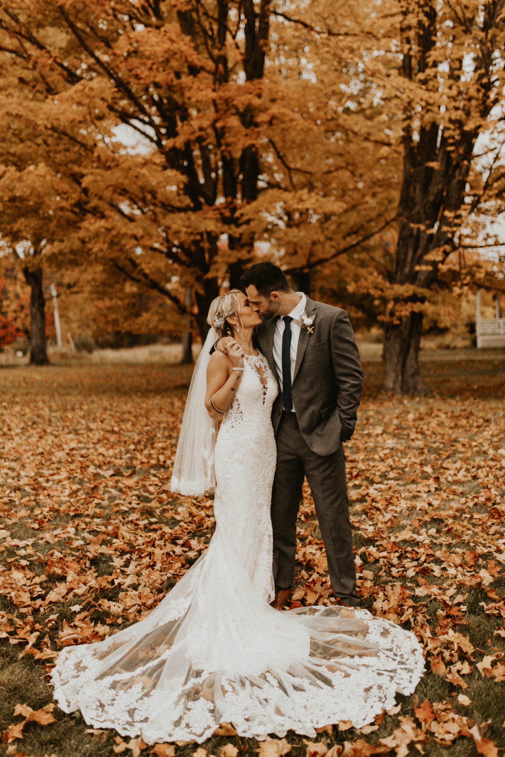 Lindsey + John | Maine Fall Farm Wedding
